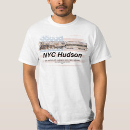 NYC Dreyfuss Hudson Locomotive. American flag T-Shirt