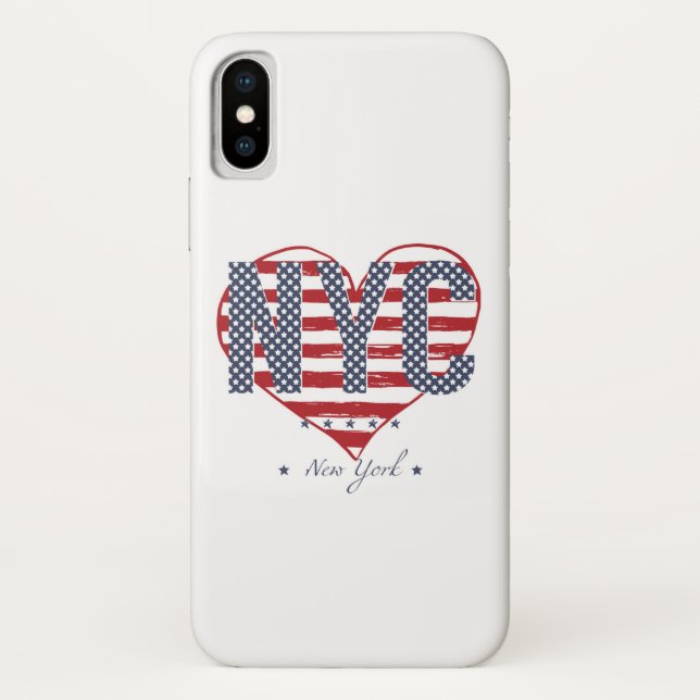 NYC Flagge-Herz Case-Mate iPhone Hülle (Rückseite)