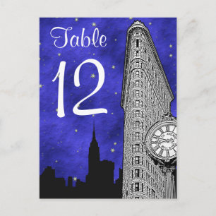 NYC Flatiron Skyline Silhouette Bl St Tischnummer