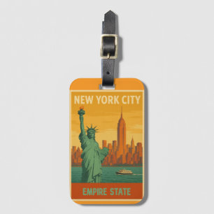 NYC Freiheitsstatue & Empire State Retro Gepäckanhänger