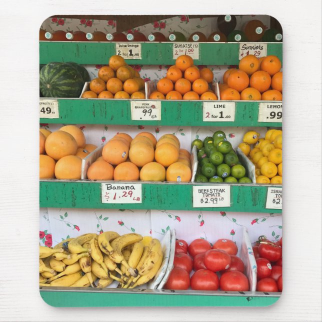 NYC Fruit Stand Sidewalk Lebensmittelgeschäft New  Mousepad (Vorne)