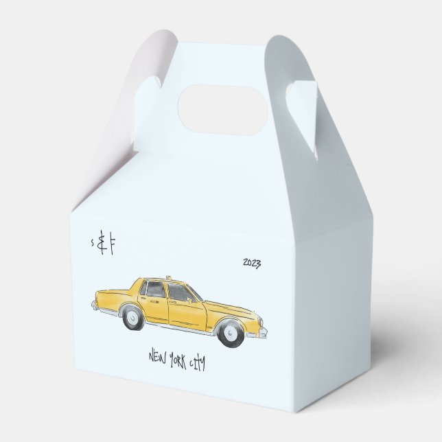 NYC Gefallen Box. Hochzeitsempfang Geschenkschachtel (Vorderseite)