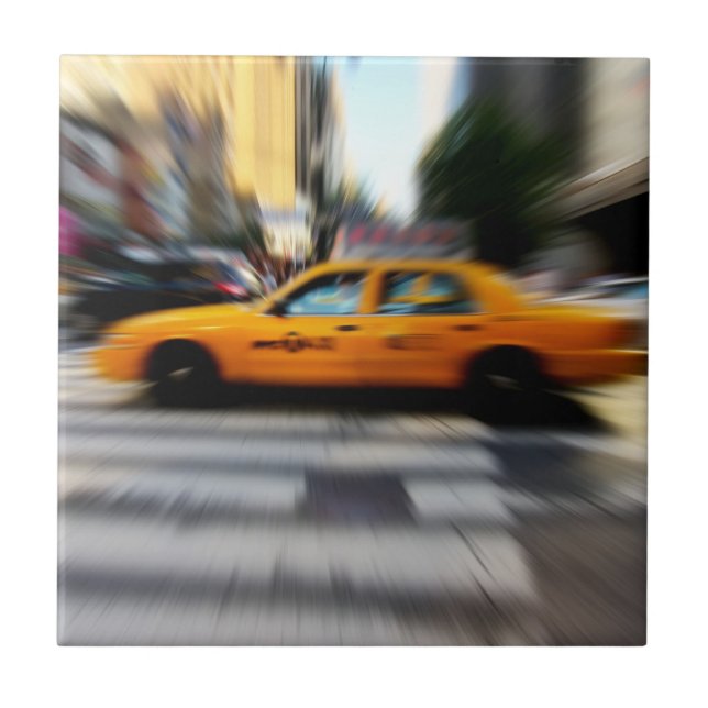 NYC gelbe Taxi-Unschärfe Fliese (Vorderseite)