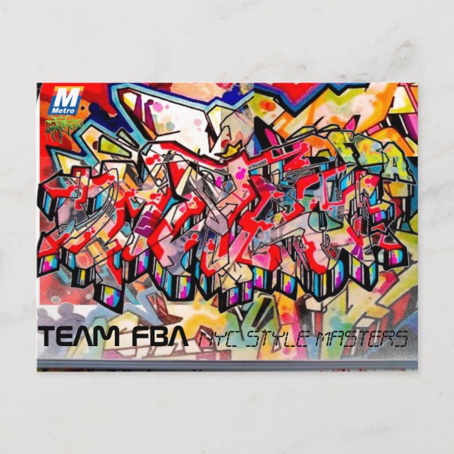 NYC GRAFFITI POST CARD POSTKARTE (Vorderseite)