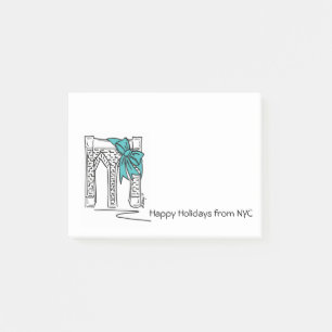 NYC Happy Holidays Brooklyn Bridge Hanukka Post-it Klebezettel