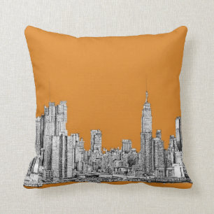 NYC in der Orange Kissen