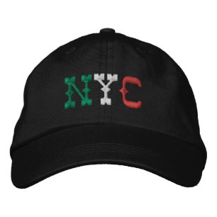 NYC Italy Flag Old Classic Green White Black Bestickte Baseballkappe