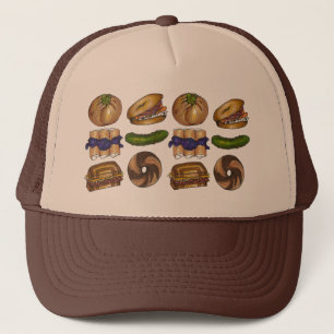 NYC Jewish Deli Bagel Knish Blintz Reuben Pickle Truckerkappe