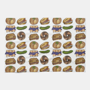 NYC Jüdisches Deli Food Pickle Blintz Bagel Knish Handtuch