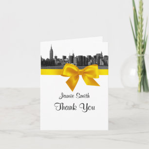 NYC Large Skyline Etched BW Merci Jaune #2