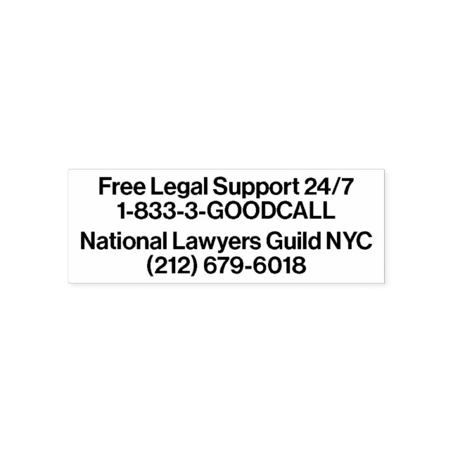 NYC Legal Support Hotlines für Demonstranten Permastempel (Design)