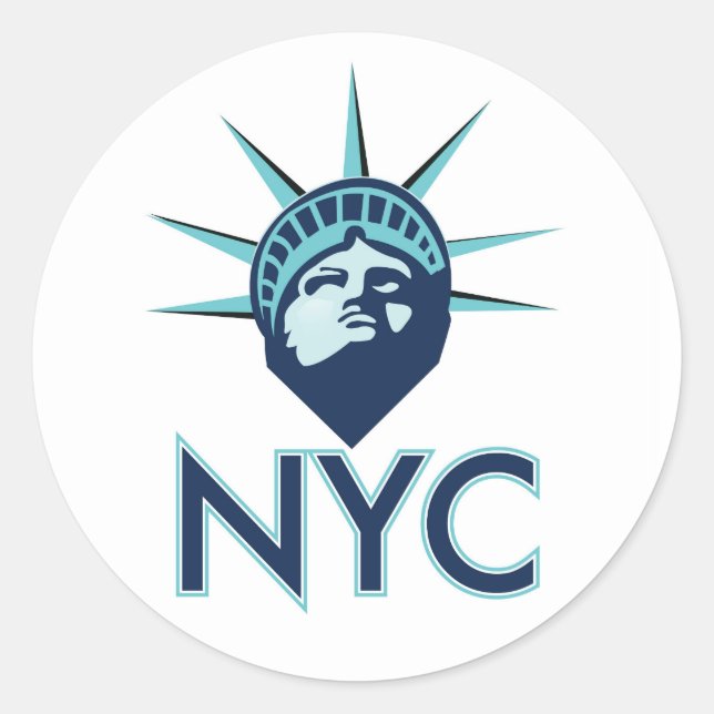 NYC Liberty Runder Aufkleber (Vorderseite)