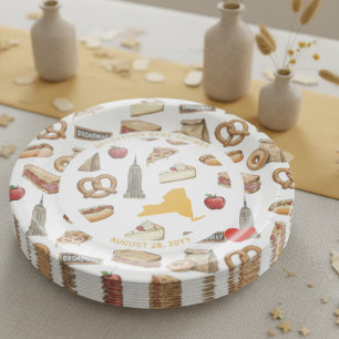 NYC Lokal angebaute Stadt-Ikone-Skizze Babyparty Pappteller