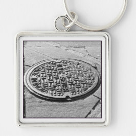 NYC Manhole Cover Premium Schlüsselanhänger