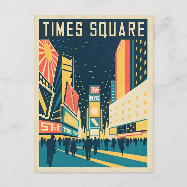 NYC mit dem Atemberaubenden Times Square Postkarte (Vorderseite)