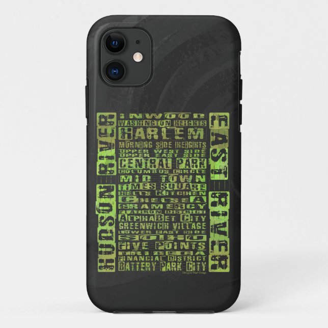 NYC-Nachbarschaften grün Case-Mate iPhone Hülle (Rückseite)