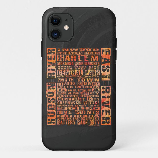 NYC Neighhoods Orange Case-Mate iPhone Hülle (Rückseite)