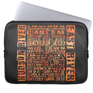 NYC Neighhoods Orange Laptopschutzhülle
