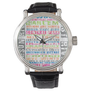 NYC Neighhoods Rainbow Armbanduhr