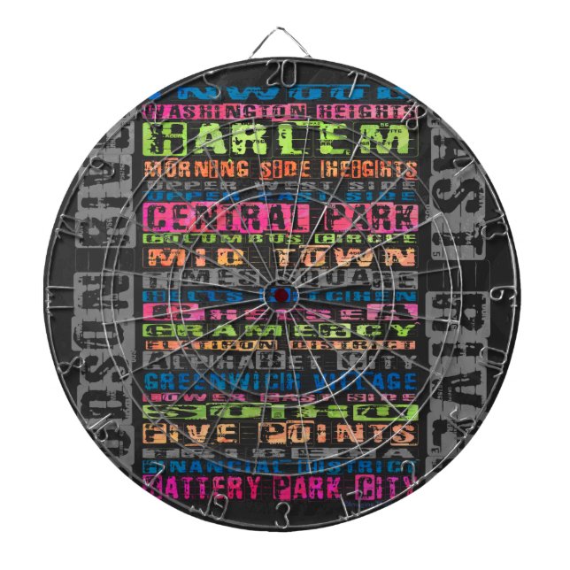NYC Neighhoods Rainbow Dartscheibe (vorne)