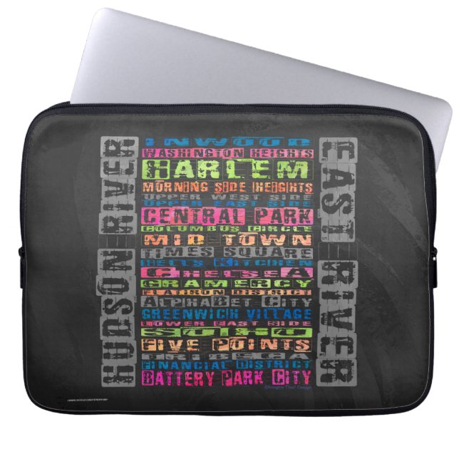 NYC Neighhoods Rainbow Laptopschutzhülle (Vorderseite)