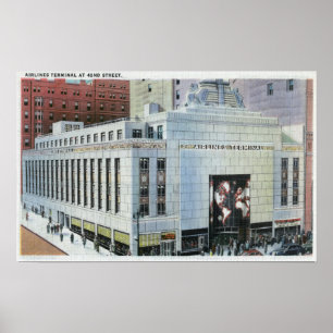 NYC, neue York42nd Straßen-Ansicht der Anschlüsse Poster