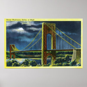NYC, neue YorkGeorge Washington Brücke nachts 2 Poster