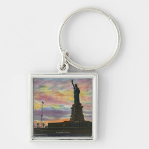 NYC, neue YorkSunrise Ansicht des Freiheitsstatuen Schlüsselanhänger