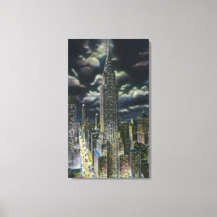NYC, neues YorkChrysler Gebäude nachts # 1 Leinwanddruck