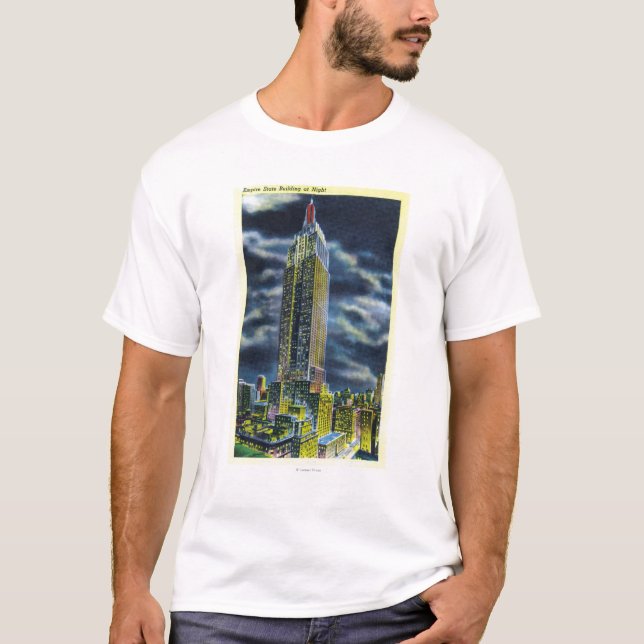 NYC, neues YorkEmpire Staats-Gebäude nachts T-Shirt (Vorderseite)