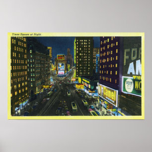 NYC, neues YorkView des Times Square nachts # 1 Poster