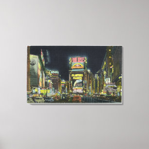 NYC, neues YorkView des Times Square nachts # 2 Leinwanddruck
