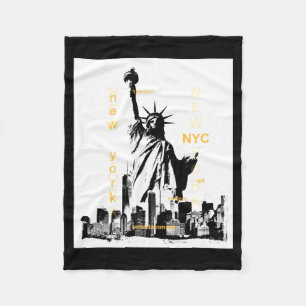 Nyc New York Brooklyn Brücke Liberty Statue Herren Fleecedecke