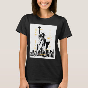 Nyc New York Brooklyn Brücke Liberty Statue Herren T-Shirt
