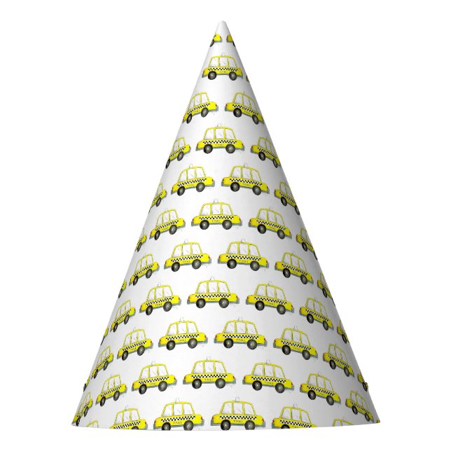 NYC New York City Checkered Yellow Taxi Partyhütchen (Vorderseite)