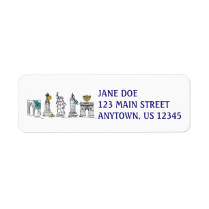 NYC New York City Hanukkah Chanukah Address Labels
