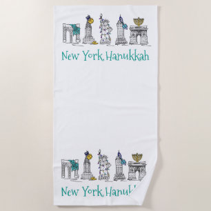 NYC New York City Hanukkah Chanukah Holiday Strandtuch