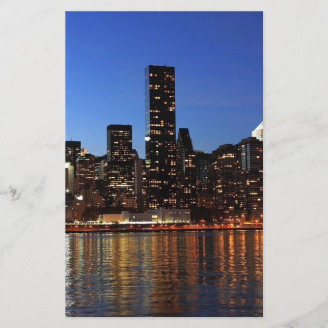 NYC New York City Manhattan Nacht Briefpapier (Vorderseite)