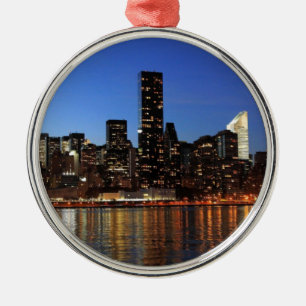 NYC New York City Manhattan Nacht Ornament Aus Metall