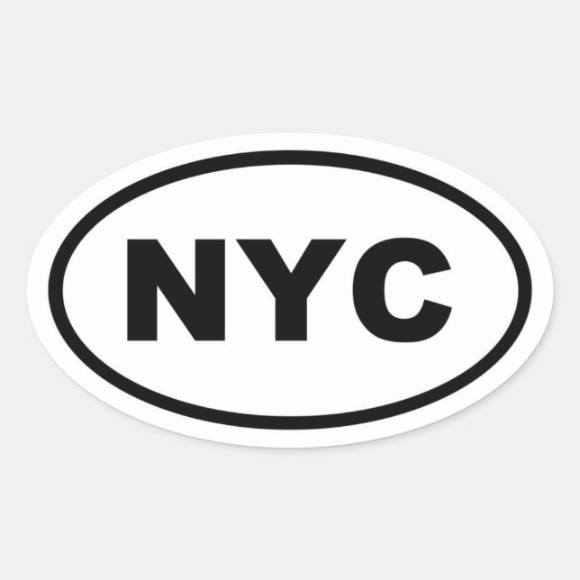 NYC New York City Ovaler Aufkleber (Vorderseite)
