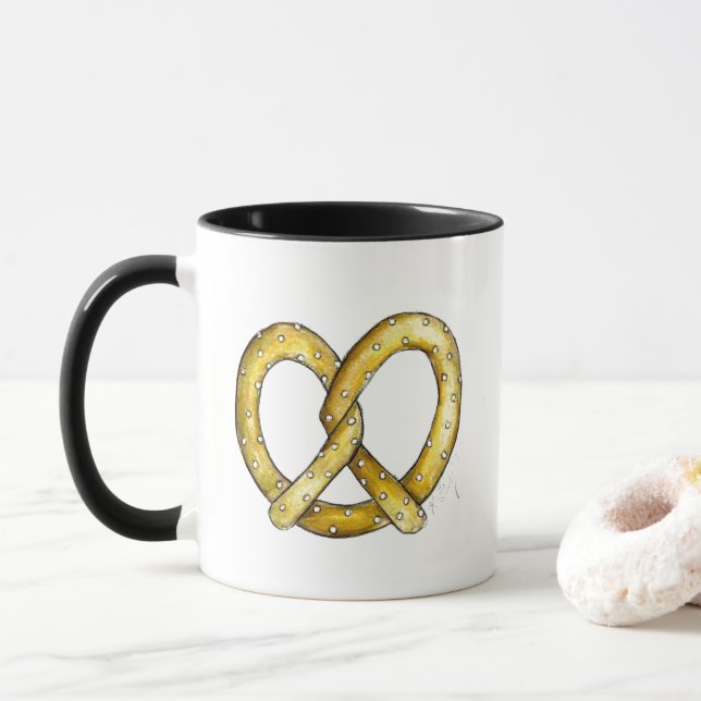 NYC New York City Salty Soft Pretzel Feinschmecker Tasse (Mit Donut)