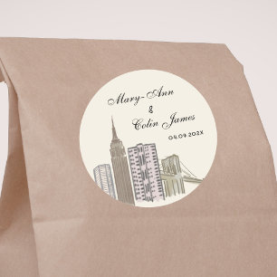 NYC New York City Silhouette Hochzeit Aufkleber