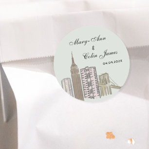 NYC New York City Silhouette Hochzeit Aufkleber