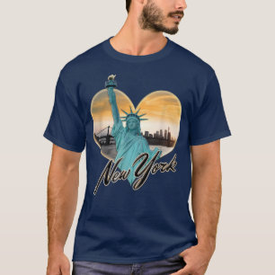 NYC New York City Skyline Souvenir Statue Liber T-Shirt