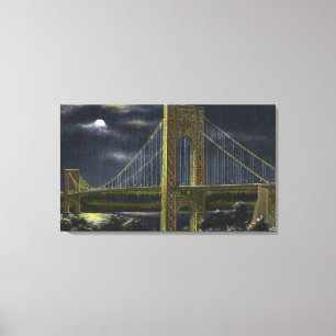 NYC, New York George Washington Bridge bei Nacht Leinwanddruck
