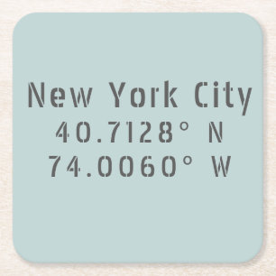 NYC New York Latitude Longitude Rechteckiger Pappuntersetzer