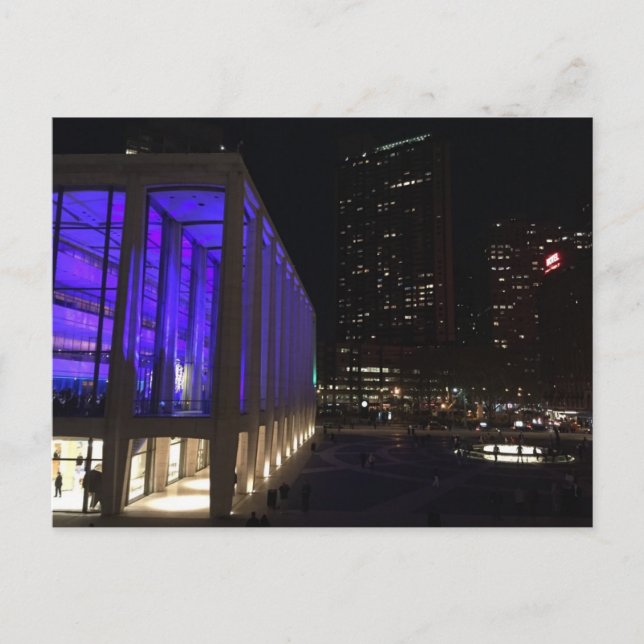NYC New York Night Lincoln Centre Foto Postkarte (Vorderseite)