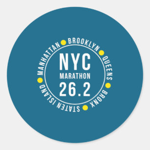 Nyc New York Souvenir Marathon Läufer  Runder Aufkleber