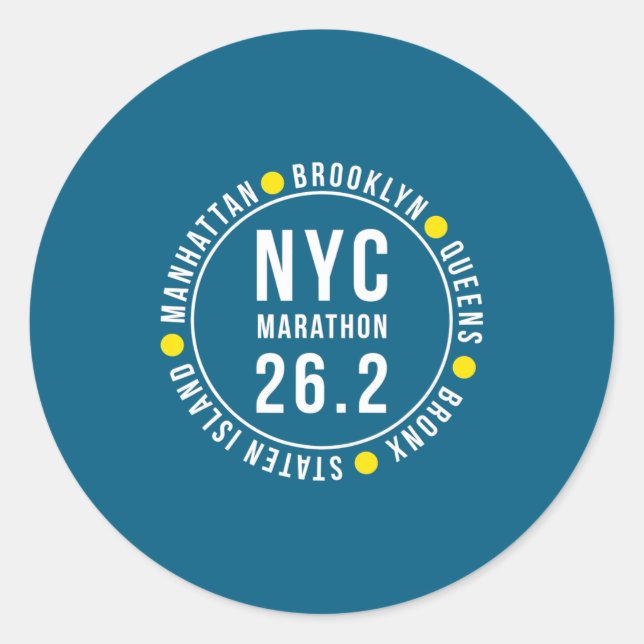Nyc New York Souvenir Marathon Runner _1  Runder Aufkleber (Vorderseite)