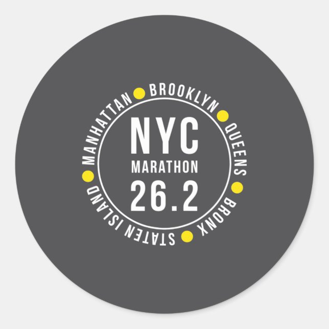 Nyc New York Souvenir Marathon Runner _2  Runder Aufkleber (Vorderseite)